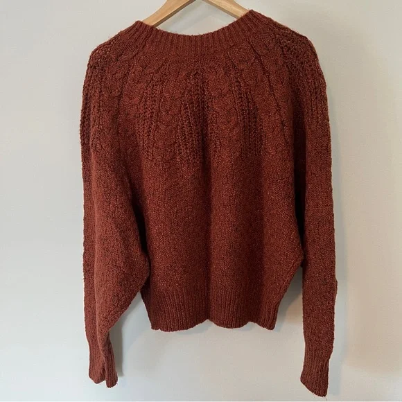 American Eagle Outfitters Rust Cable Knit Sweater - Picture 7 of 9